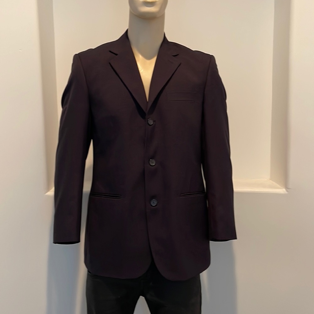 Leonardi Men’s Blazer Sport Coat Jacket Black 3 Buttons Size 38R